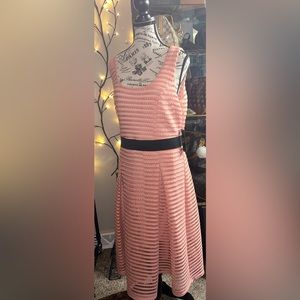 New York & Company Size Large Woman's Pink Sleeveless Career Party Midi Dress